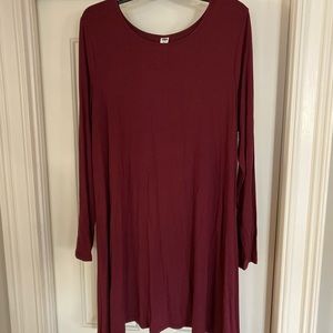 Burgundy Old Navy swing dress xl tall